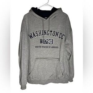 Reversible Heavy Duty Gray and Blue Washington DC Hoodie